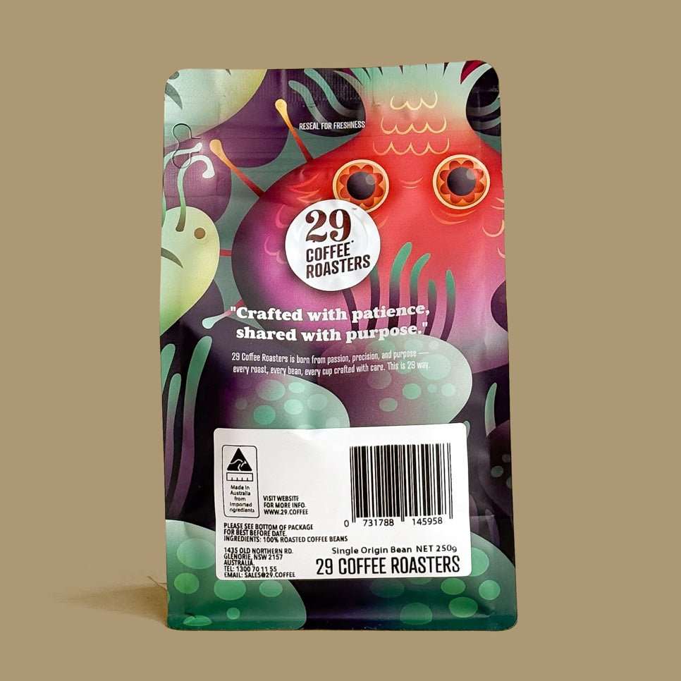 Single Origin Jamaica Blue Mountain coffee from Sherwood Forest Estate with marzipan, cashew, and chocolate notes